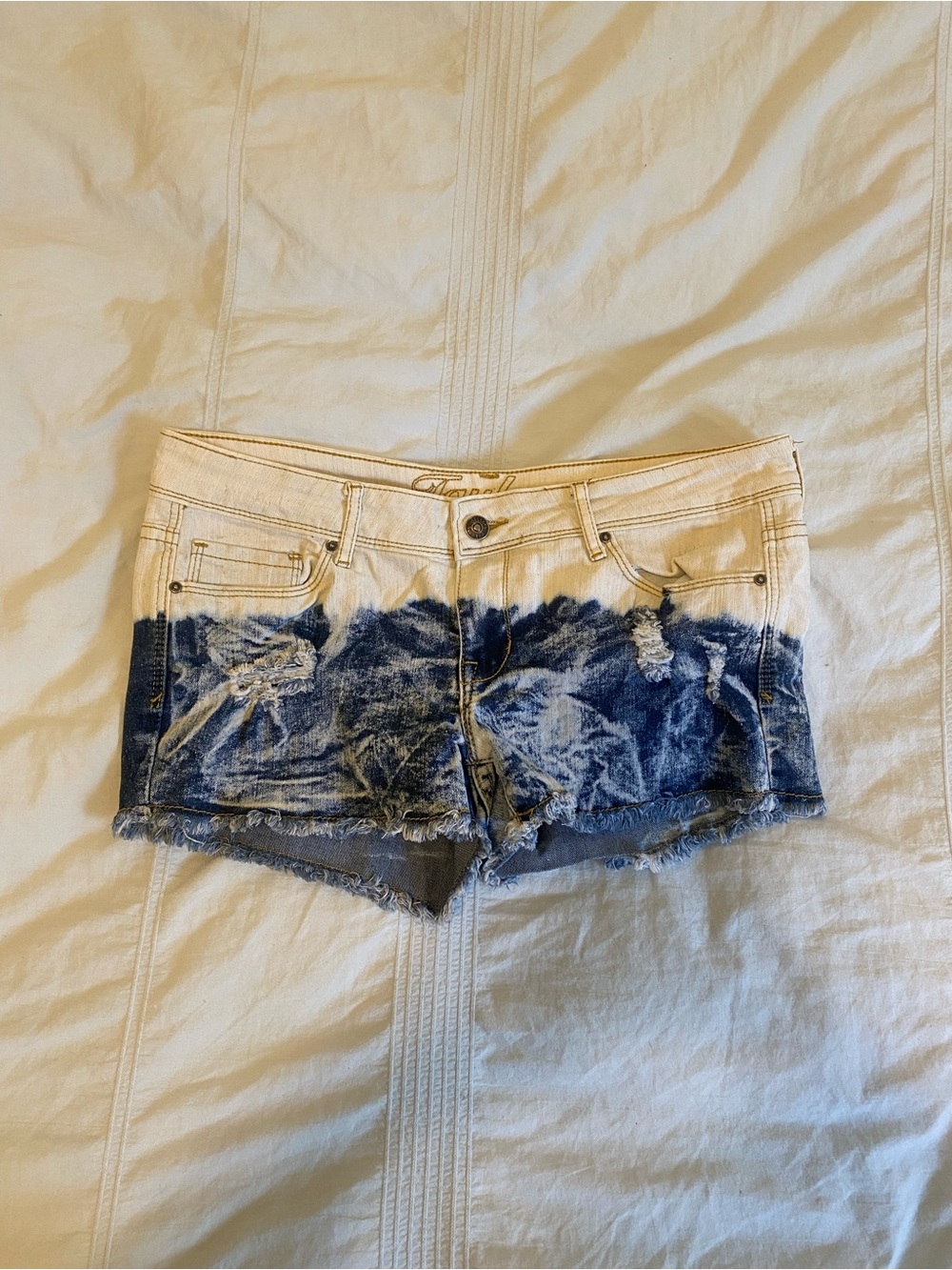 Y2K grungy denim mini shorts